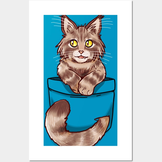 Pocket Cute Maine Coon Wall Art by TechraPockets